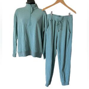 Tyler Boe Quarter Zip Lounger Set in Heathered Patina